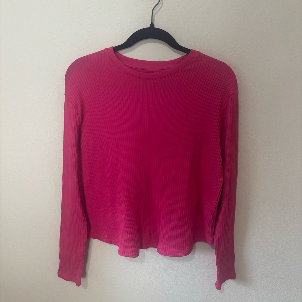 American Eagle Outfitters Hot Pink Long Sleeve Tee